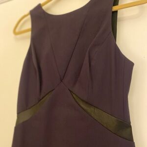 rag & bone Dark Purple and Black Leather Cutouts Mini Dress